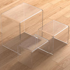 Clear Acrylic U Shaped End Table Transparent Perspex