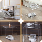 Clear Acrylic U Shaped End Table Transparent Perspex