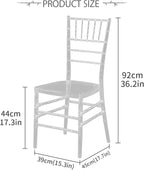 Clear Chiavari Chairs Transparent Acrylic Plastic Chair Accent (2 Pack)