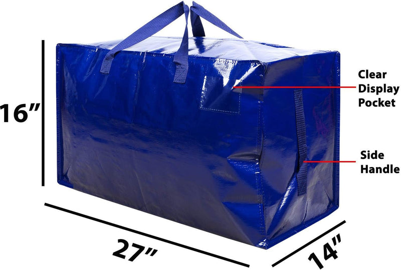 Clear Extra Large Moving Bags Storage Totes (4 Pack)