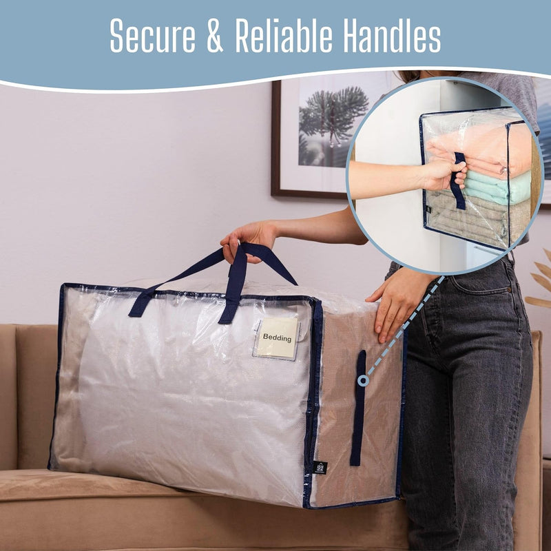 Clear Extra Large Moving Bags Storage Totes (4 Pack)