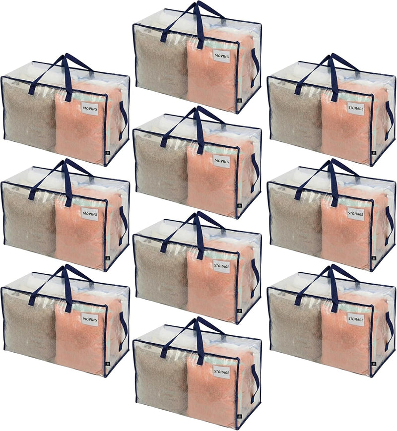 Clear Extra Large Moving Bags Storage Totes (4 Pack)