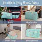 Clear Extra Large Moving Bags Storage Totes (4 Pack)