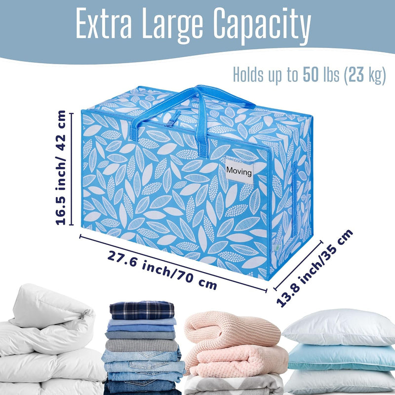 Clear Extra Large Moving Bags Storage Totes (4 Pack)