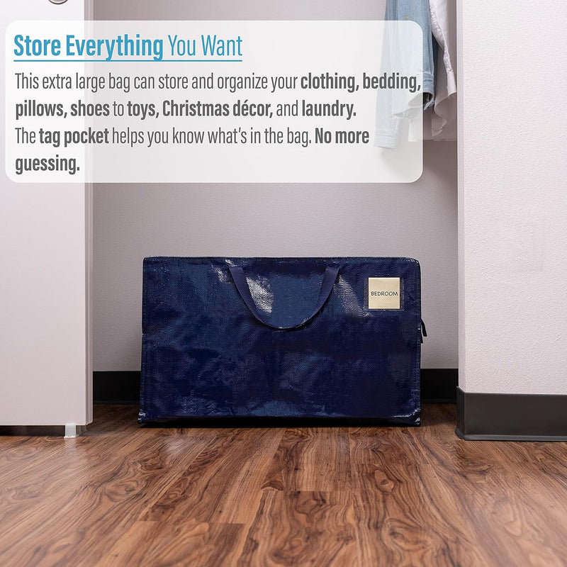 Clear Extra Large Moving Bags Storage Totes (4 Pack)