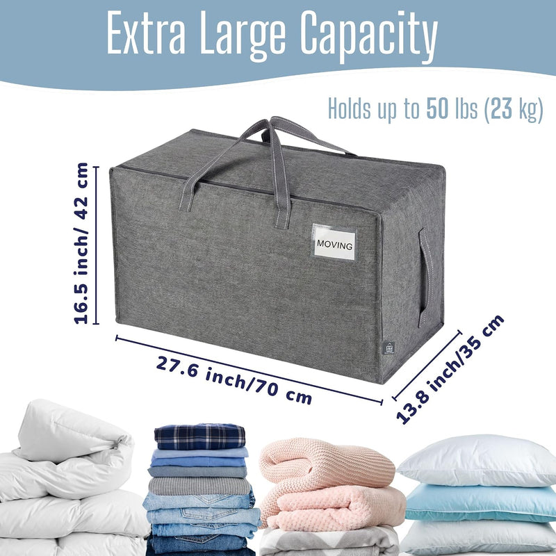 Clear Extra Large Moving Bags Storage Totes (4 Pack)