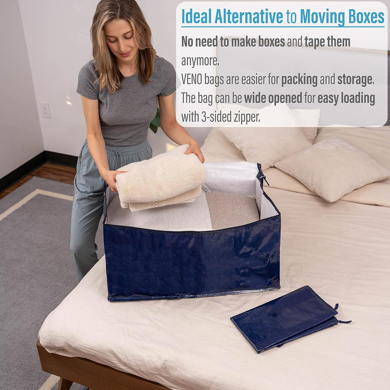 Clear Extra Large Moving Bags Storage Totes (4 Pack)