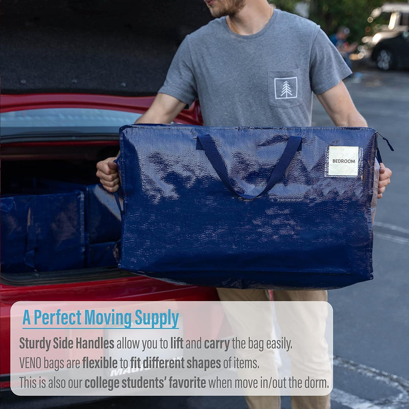 Clear Extra Large Moving Bags Storage Totes (4 Pack)