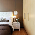 Glass Pendant Lighting with Ribbed Lamp Shade
