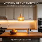 Clear Striped Glass Pendant Light 2 Natural Bulbs