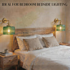 Clear Striped Glass Pendant Light 2 Natural Bulbs