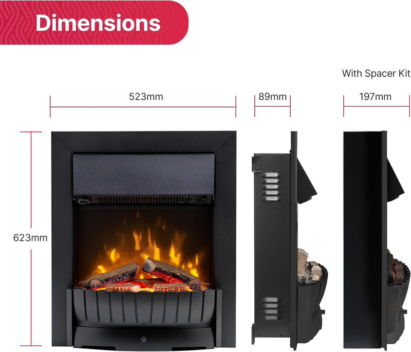 Clement 2KW Optiflame Inset Electric Fire