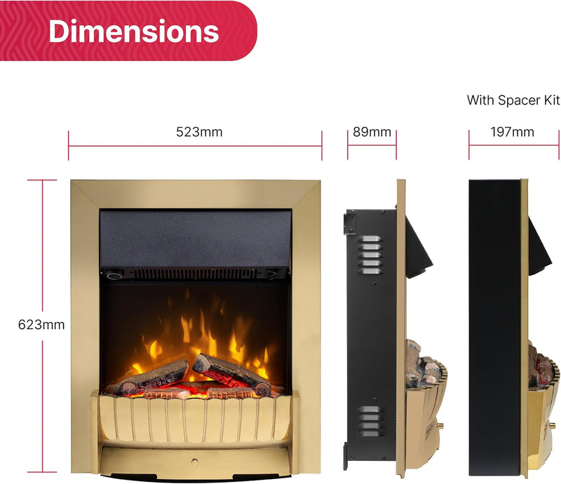 Clement 2KW Optiflame Inset Electric Fire