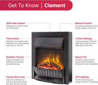 Clement 2KW Optiflame Inset Electric Fire