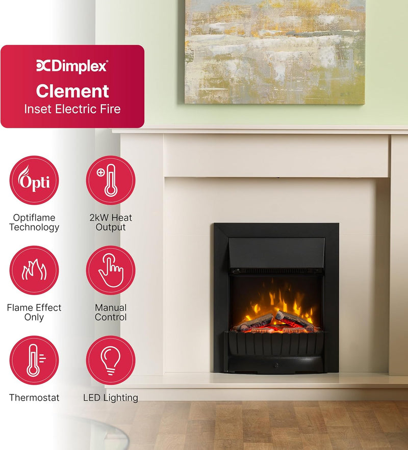 Clement 2KW Optiflame Inset Electric Fire