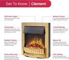 Clement 2KW Optiflame Inset Electric Fire