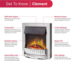 Clement Optiflame 2KW Inset Electric Fire Chrome