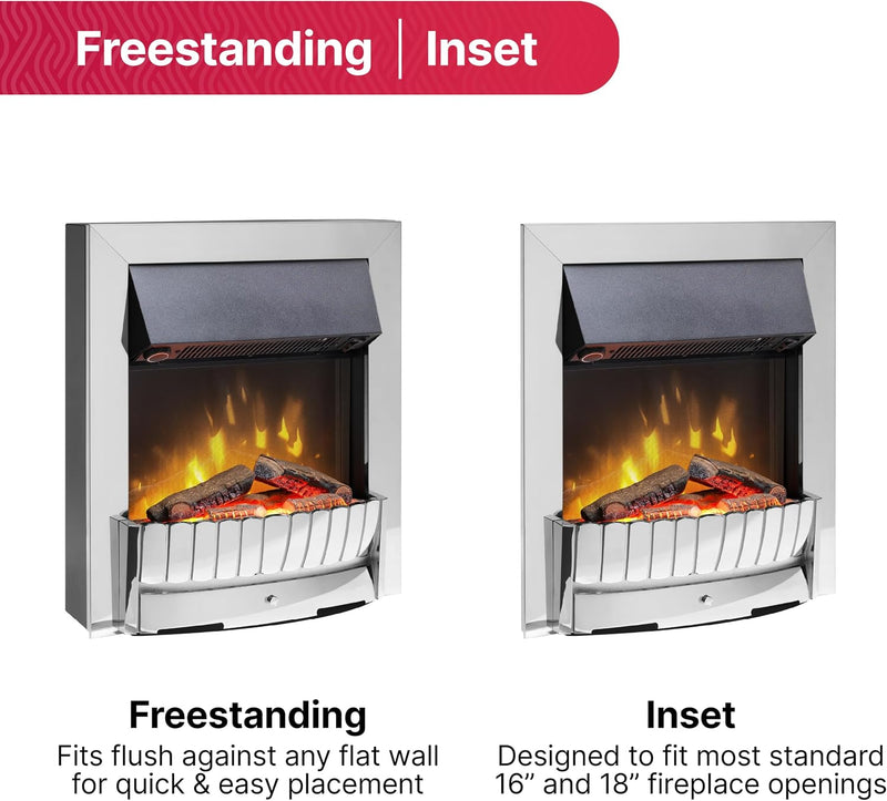 Clement Optiflame 2KW Inset Electric Fire Chrome