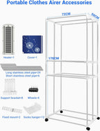 Clothes Airer 1500W-1.7 Meters with Cover and 12