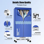 Clothes Dryer Portable Drying Machine with Timer 60inch