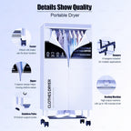Clothes Dryer Portable Drying Machine with Timer 60inch