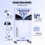 Clothes Dryer Portable Drying Machine with Timer 60inch