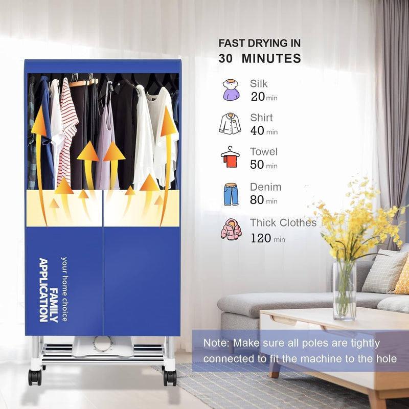 Clothes Dryer Portable Drying Machine with Timer 60inch