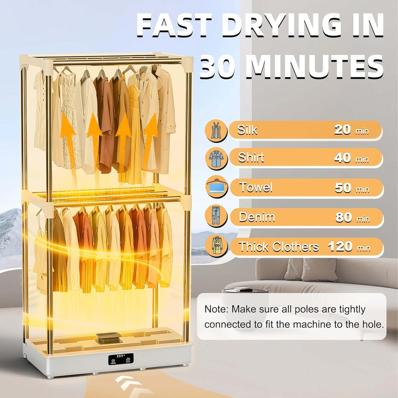 Clothes Dryer Portable Foldable Drying Machine with Timer