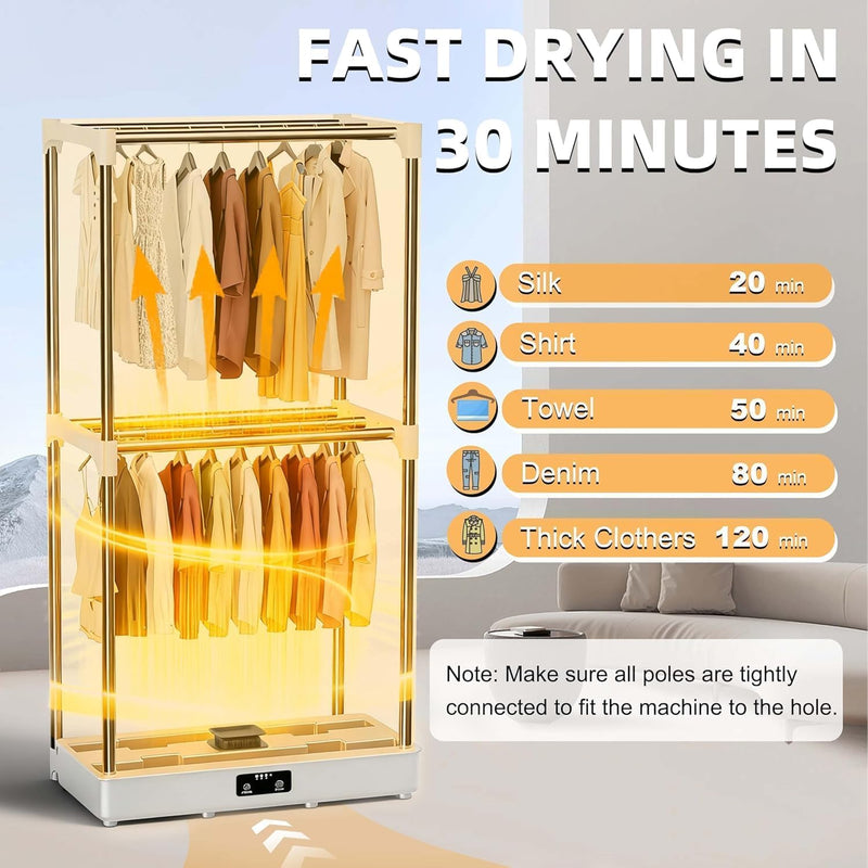 Clothes Dryer Portable Foldable Drying Machine with Timer