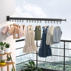 Clothes Drying Rack Wall Mounted Retractable Garment