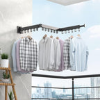 Clothes Drying Rack Wall Mounted Retractable Garment