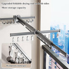 Clothes Drying Rack Wall Mounted Retractable Garment