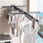 Clothes Drying Rack Wall Mounted Retractable Garment