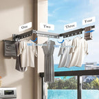 Clothes Drying Rack Wall Mounted Retractable Garment