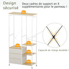 Clothes Rack Heavy Duty Rail Clothing for Bedroom