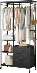 Clothes Rack Heavy Duty Rail Clothing for Bedroom