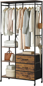 Clothes Rack Heavy Duty Rail Clothing for Bedroom