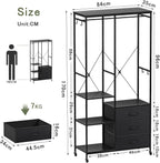 Clothes Rack Heavy Duty Rail Clothing for Bedroom