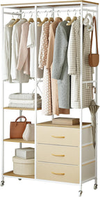 Clothes Rack Heavy Duty Rail Clothing for Bedroom