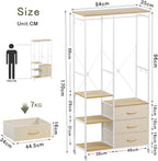 Clothes Rack Heavy Duty Rail Clothing for Bedroom