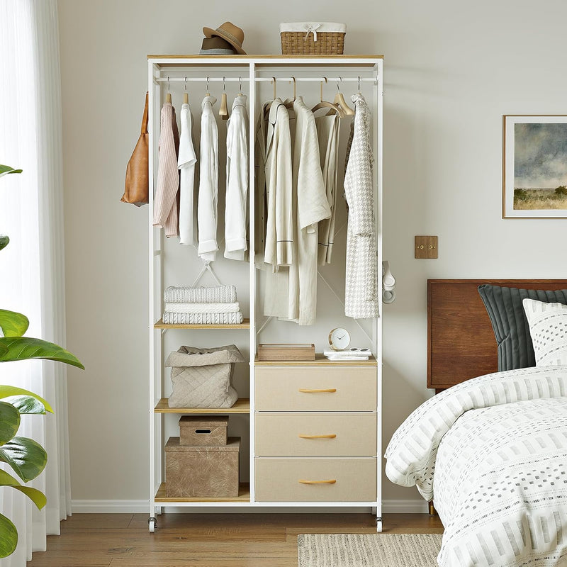 Clothes Rack Heavy Duty Rail Clothing for Bedroom