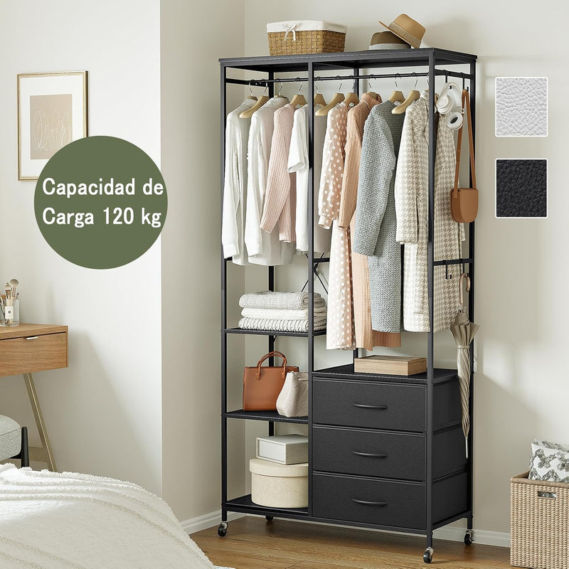 Clothes Rack Heavy Duty Rail Clothing for Bedroom