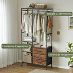 Clothes Rack Heavy Duty Rail Clothing for Bedroom