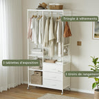 Clothes Rack Heavy Duty Rail Clothing for Bedroom