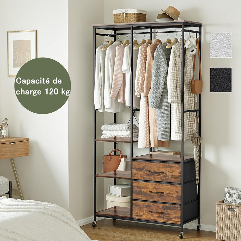 Clothes Rack Heavy Duty Rail Clothing for Bedroom