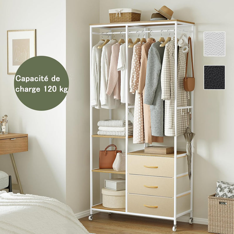 Clothes Rack Heavy Duty Rail Clothing for Bedroom