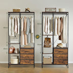 Clothes Rack Heavy Duty Rail Clothing for Bedroom