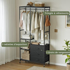 Clothes Rack Heavy Duty Rail Clothing for Bedroom
