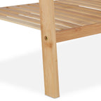 Clothes Rack Bamboo Rail with Shoe Shelf Free-Standing