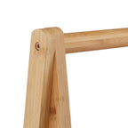 Clothes Rack Bamboo Rail with Shoe Shelf Free-Standing